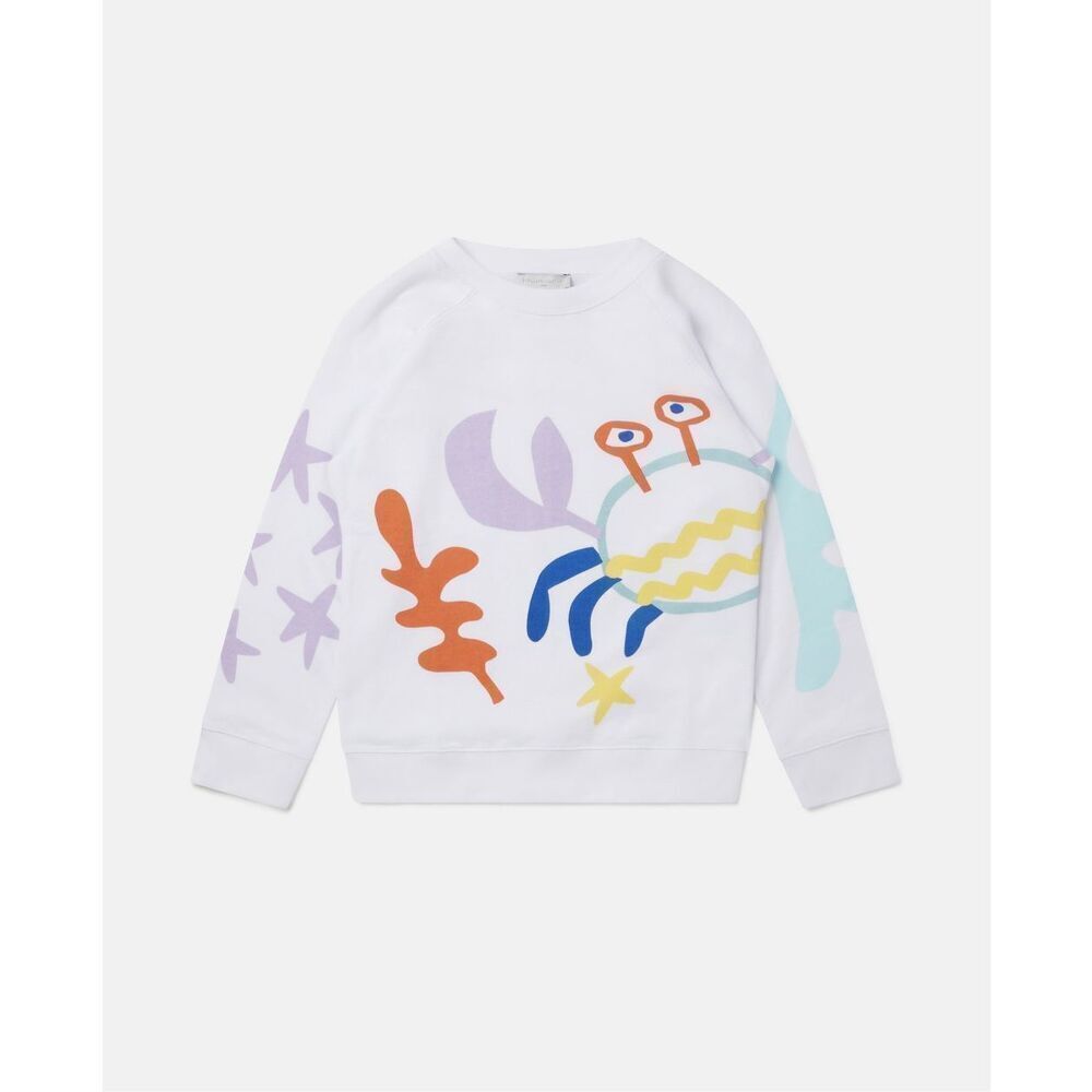 NWT Stella McCartney Print Cotton Fleece Sweatshirt featuring a crab design Siz